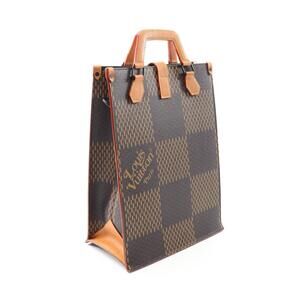 Louis Vuitton Tote Canvas LV Giant Bag Brown Ebene Squared Damier Leather NIGO